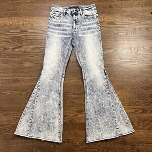 Flying Monkey Jeans Womens 28 Stone Wash High Rise Super Flare Stretch Denim